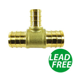3/4" x 3/4" x 1/2" Tee PEX Crimp Brass Fittings