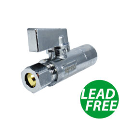 1/2" Sweat x 3/8" OD Ball Valve STRAIGHT- Shut Offs LEAD FREE 1/4 Turn Stop