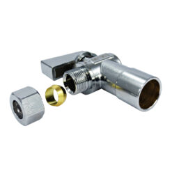 Alternative view of 1/2" Female Sweat x 3/8" OD Ball Valve ANGLED Shut Offs LEAD FREE 1/4 Turn Stop