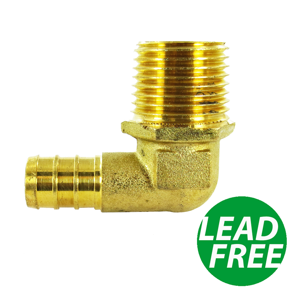 1/2" PEX x 3/4" MPT Threaded Adapter Brass Crimping Fittings Lead Free 10 