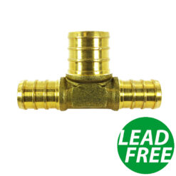 1/2" x 1/2" x 3/4" Tee PEX Crimp Brass Fittings
