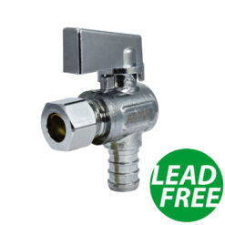 1/2" PEX Crimp x 3/8" Compression Angled Stop Valve