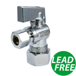 5/8" OD x 3/8" OD Ball Valve ANGLED Shut Offs LEAD FREE 1/4 Turn Stop