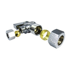 Alternative view of 5/8" OD x 3/8" OD Ball Valve ANGLED Shut Offs LEAD FREE 1/4 Turn Stop