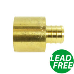 3/4" PEX x 1" Female Sweat LEAD FREE Brass Crimp Adaptor Cinch Fitting