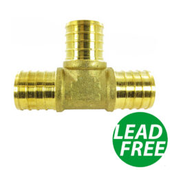 1" x 1" x 3/4" Tee PEX Crimp Brass Fittings