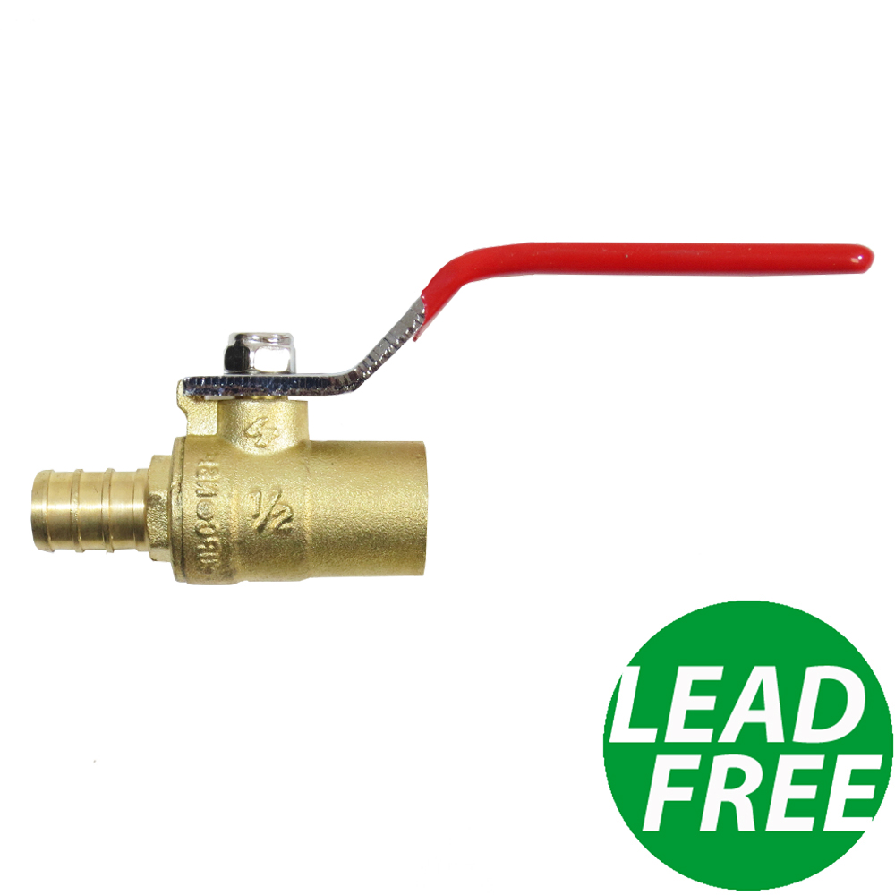 pack Of 2 3/4 Inch Pex Brass Full Port Shut Off Ball Valve Hot And Cold Lead F 