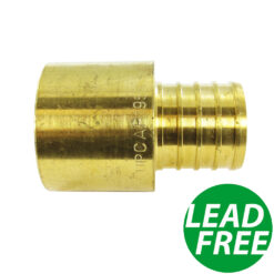 3/4" PEX  x 1/2" Female Sweat LEAD FREE Brass Crimp Adaptor Cinch Fitting