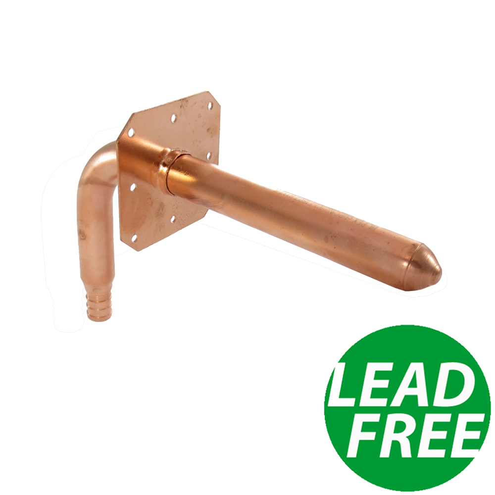 NAIL FLANGE 3 1/2" X 6" COPPER STUB OUT ELBOW FOR 1/2" PEX TUBING W 25 EAR 