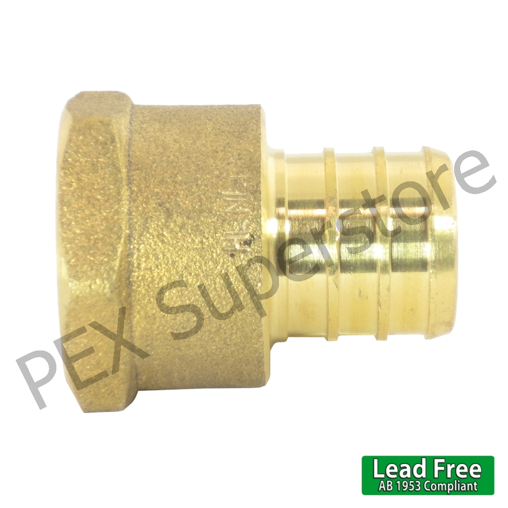 Details about    75 1/2" x 1/2" PEX BRASS FEMALE NPT THREADED ADAPTERS Crimp Fitting LEAD FREE 
