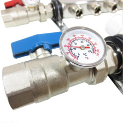 Alternative view of 2 Loop Stainless Steel Radiant PEX Manifold with Adapters & New Flow Meters
