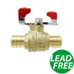 3/4" PEX Butterfly Handle Brass Ball Valve Shut off Valves Crimp