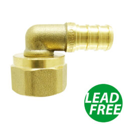 1/2" PEX x 1/2" Female NPT Threaded Brass Swivel Elbow Adapter